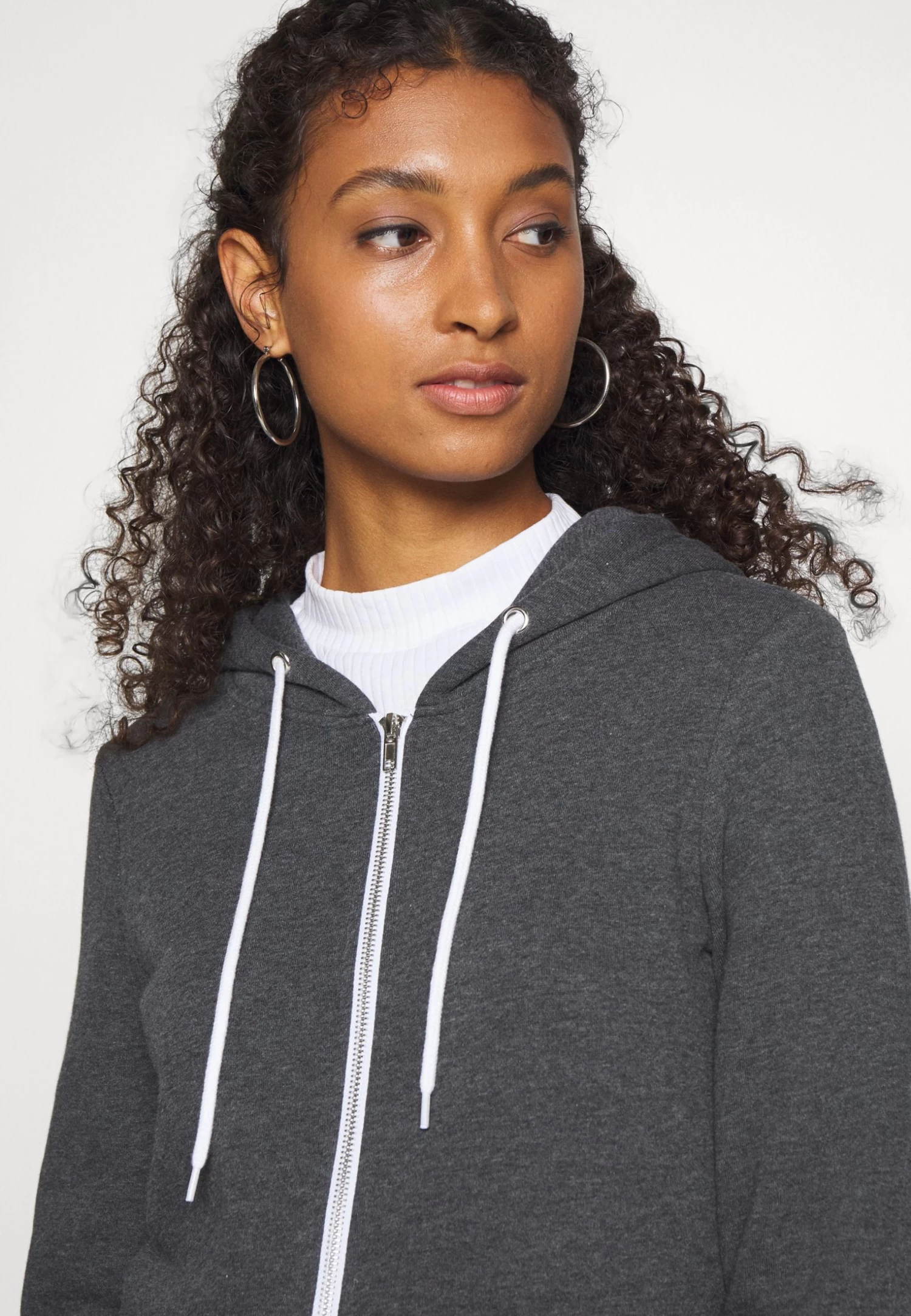 Even&Odd Sweater Met Rits - Mottled Dark Grey 7 Even&Odd Sweater Met Rits - Mottled Dark Grey - Afbeelding 5