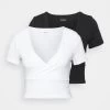 2 Pack - T-Shirt Basic - Black/White -Even&Odd 0836a9e3143c4ceea4691d188304c28c