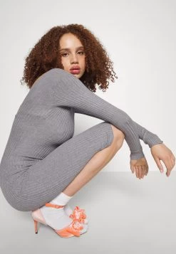Even&Odd V Ausschnitt Ripp Mini Strickkleid - Etui-Jurk -Mottled Grey -Even&Odd 1cb9bb6a27254b0ea1b025c59b0ad877