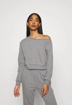 Even&Odd Off Shoulder&Jogger Set - Sweater - Mottled Grey