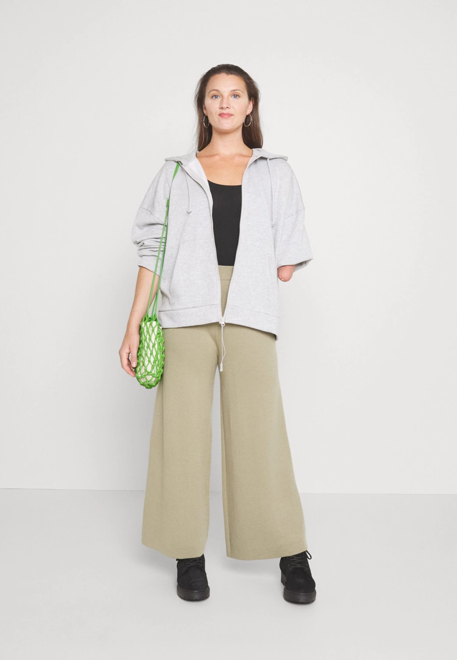 Even&Odd Sweater Met Rits - Mottled Grey 7 Even&Odd Sweater Met Rits - Mottled Grey - Afbeelding 5