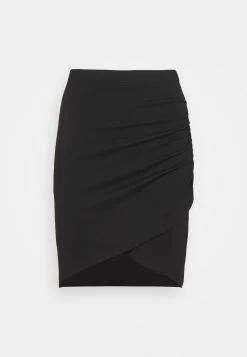 Even&Odd Asymetric Overlap Wrap Mini High Waisted Skirt - Kokerrok - Black -Even&Odd 26ec337f6164479d83b7661e14b9402f