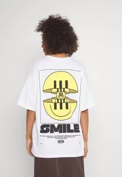 Even&Odd Cut Smile - T-Shirt Print - White