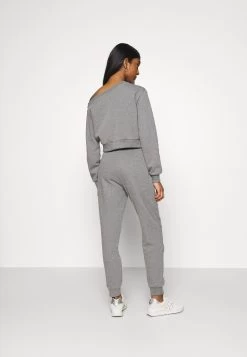 Even&Odd Off Shoulder&Jogger Set - Sweater - Mottled Grey -Even&Odd 36c41b8f7f2d4d87a7288a52efe8a6bf