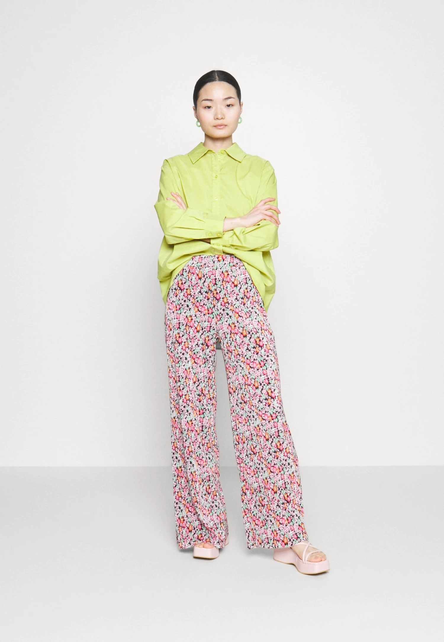 Plisse Flared Trousers- Broek - 917 - Multi-Coloured 4 Plisse Flared Trousers- Broek - 917 - Multi-Coloured - Afbeelding 2