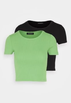 Even&Odd 2 Pack - T-Shirt Basic - Black/Green -Even&Odd 4f6a92d664e2425aa67380176ea9c3dd