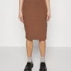 Pencil Skirt With Slit - Kokerrok - Brown -Even&Odd 6461062fa48f495693b6b414c70f8bca