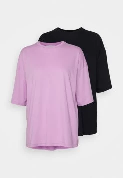 2 Pack - T-Shirt Basic - Lilac/Black -Even&Odd 81ce55c25c3945659a555689427bffe9