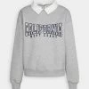 Even&Odd Poloneck With Collar And Embroidery - Sweater - Mottled Light Grey