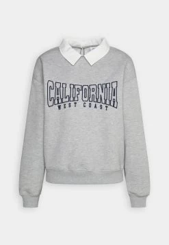 Even&Odd Poloneck With Collar And Embroidery - Sweater - Mottled Light Grey