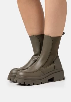 Even&Odd Enkellaarsjes Met Plateauzool - Khaki