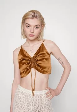 Even&Odd Cami Rushing Front - Top - 708 - Cognac -Even&Odd a0e27c7e50f74674916edbe8c500c92c