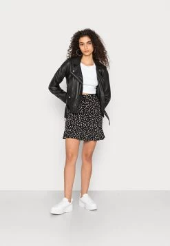Even&Odd Mini Skirt With Volant - A-Lijn Rok - Black/White -Even&Odd aa7655b199d8494b9ee162872e6dc1f5