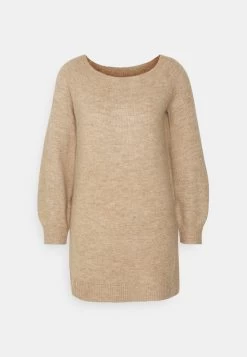 Even&Odd Schulterfrei Mini Strickkleid - Gebreide Jurk - Camel -Even&Odd aae494a99a784461bb5fd5aca28a3438