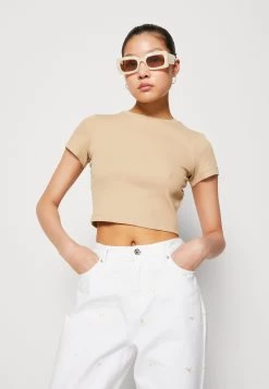 Even&Odd 3 Pack - T-Shirt Basic - Beige/Black/Orange -Even&Odd bfa63cc27e6d481b8a3d2b5245338923