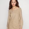 Even&Odd Schulterfrei Mini Strickkleid - Gebreide Jurk - Camel -Even&Odd c57503fc6afd4b77a3b1adb36705d61f