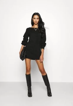 Even&Odd Schulterfrei Mini Strickkleid - Gebreide Jurk - Black -Even&Odd c7a56604729348a5bc773f096bd06b32