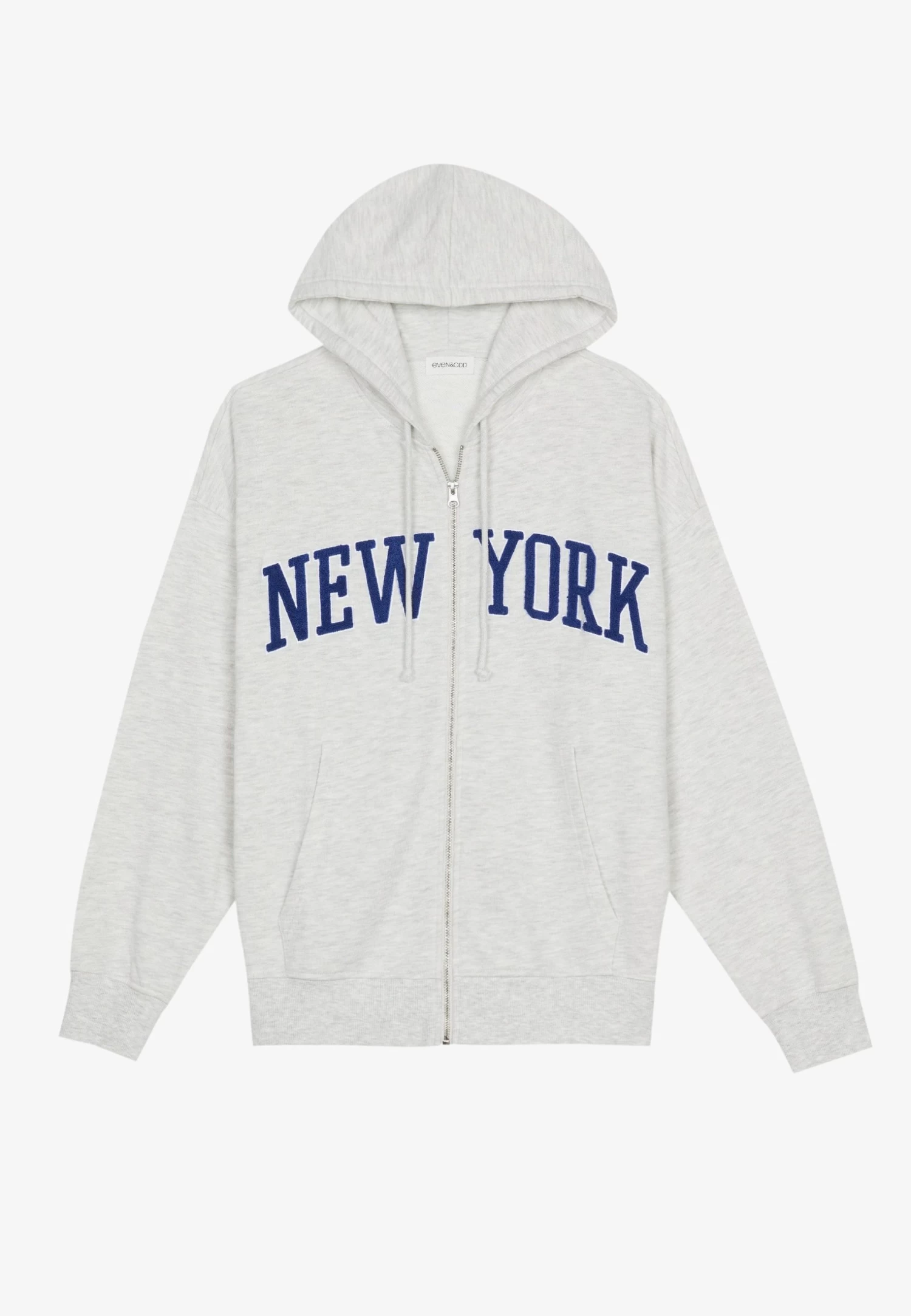 Even&Odd Sweater Met Rits - Mottled Light Grey 6 Even&Odd Sweater Met Rits - Mottled Light Grey - Afbeelding 4