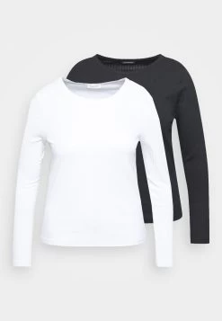 2 Pack - Longsleeve - Black/White -Even&Odd eb93c52f68094ad3bd931077c476458c