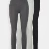 Even&Odd 3 Pack - Legging - Black /Mottled Dark Grey/Mottled Light Grey