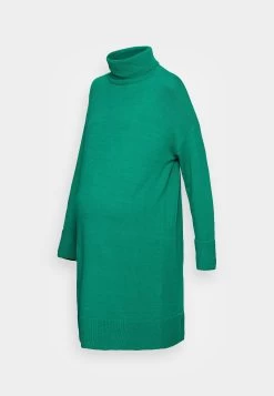 Rollkragen Basic Mini Strickkleid - Gebreide Jurk - Green