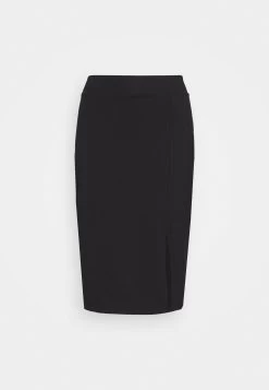 Even&Odd Basic - Midi Skirt With Slit - Kokerrok - Black -Even&Odd fe0a541acbea4c499c73f8c628cdb7bc